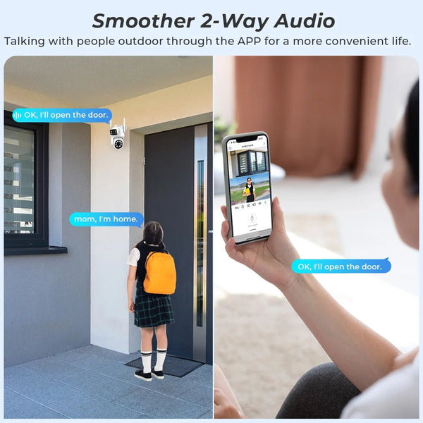 BESDER 4K 8MP WiFi Outdoor PTZ Camera Dual Lenses With Human Detection - stepyours.com