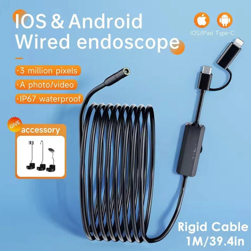 Android IOS 2 In 1 Endoscope Camera - Type C Waterproof Borescope - stepyours.com