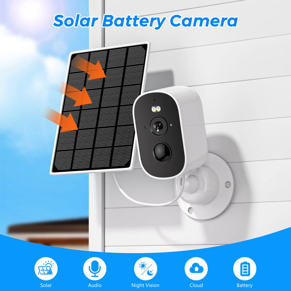 1080P Solar Outdoor WiFi Camera - PIR Motion Alarm and Cloud Storage.add Hooks - stepyours.com