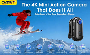 4K Motorcycle Mini Action Camera WiFi POV Recorder Lightweight Sport Cam - stepyours.com