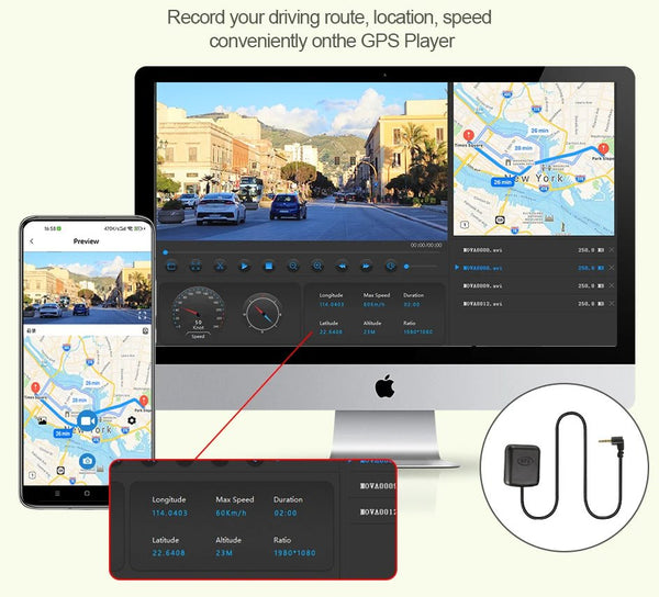 EACE 2.5K Mirror Dash Cam For Car Touch Screen With GPS WiFi 1440P Parking DVR - stepyours.com