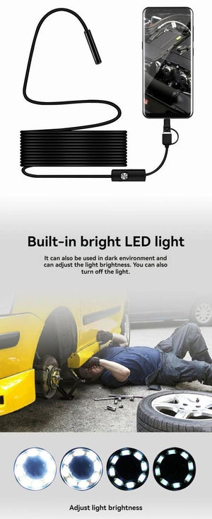 OllyMurs Type - C Android Endoscope IP67 Camera - 5.5 To 8mm 6 LED Borescope - stepyours.com