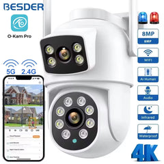BESDER O-Kam Pro - Dual Screen 4K Outdoor PTZ WiFi Camera With Human Detection by stepyours.com