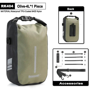Rhinowalk Bike Front Fork Bag Waterproof 4L-6L Pack Quick Release For MTB Road Bike Scooter Cycling Shoulder Bag Storage Bag