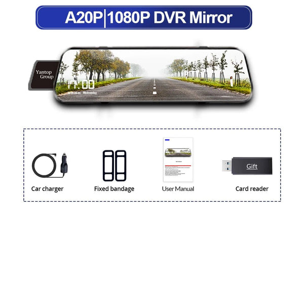 10 Inch Car DVR Touch Screen Dual 1080P Front And Rear Rearview Mirror Camera - stepyours.com