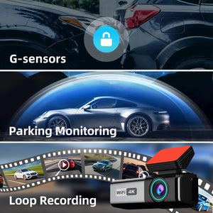 Aprilboy 4K Dash Cam With Front And Rear Cameras Night Vision Parking Monitor - stepyours.com