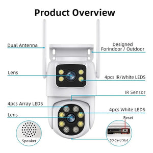 10MP Dual Lens Tuya WiFi Camera PTZ Outdoor 4K Security Camera With AI Tracking - stepyours.com