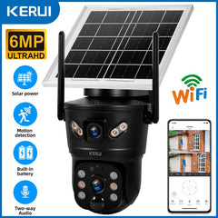 KERUI Outdoor Solar - Powered Dual - Lens Security Camera - 6MP 4G WiFi CCTV - stepyours.com