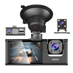 3 Channel Car Dash Camera 1080P Front Rear Cabin Night Vision - stepyours.com