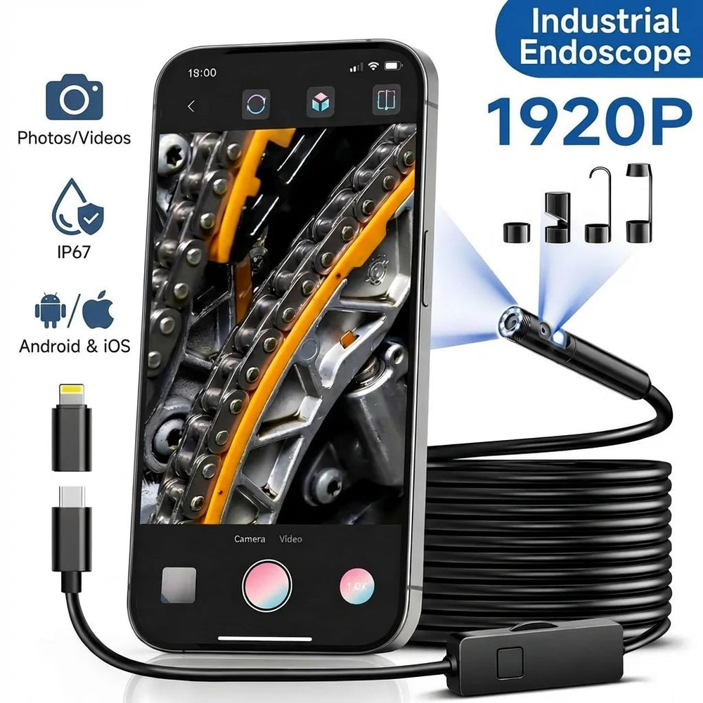 8mm Single - Lens Endoscope Camera - Adjustable Light For iPhone, iPad, Android - stepyours.com