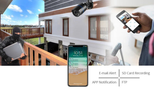 CamHi CamHipro 4MP Outdoor WiFi IP Camera - 2 - Way Audio Security Bullet - stepyours.com