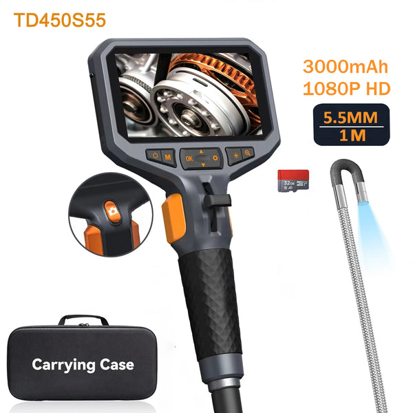 Teslong TD450S Borescope Four Point Five Inch Articulating Endoscope 1080P - stepyours.com