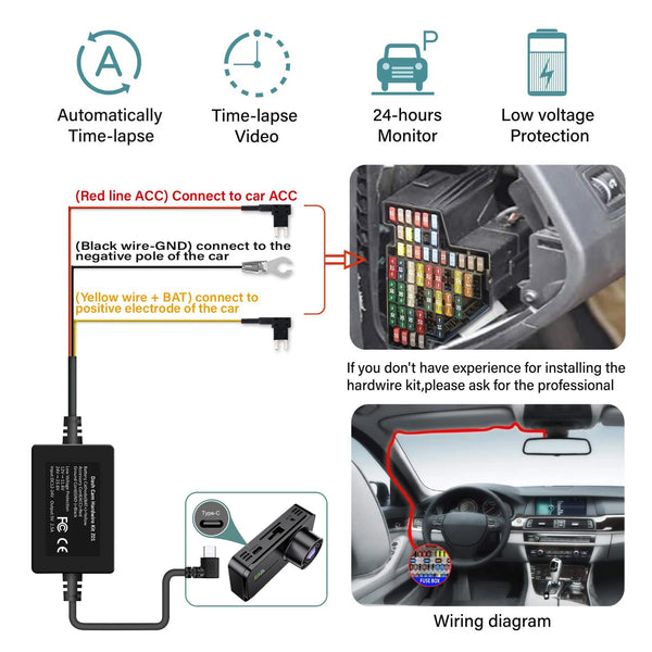 4K Dash Cam for Cars Front and Rear with WiFi GPS 24H Parking Mode - stepyours.com