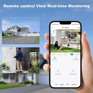 8MP 4K Solar WiFi Outdoor Dual Lens PTZ Camera - Wireless AI Alerts - stepyours.com