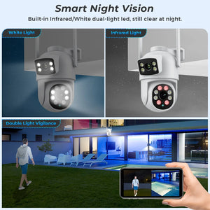 BESDER O-Kam Pro - Dual Screen 4K Outdoor PTZ WiFi Camera With Human Detection by stepyours.com
