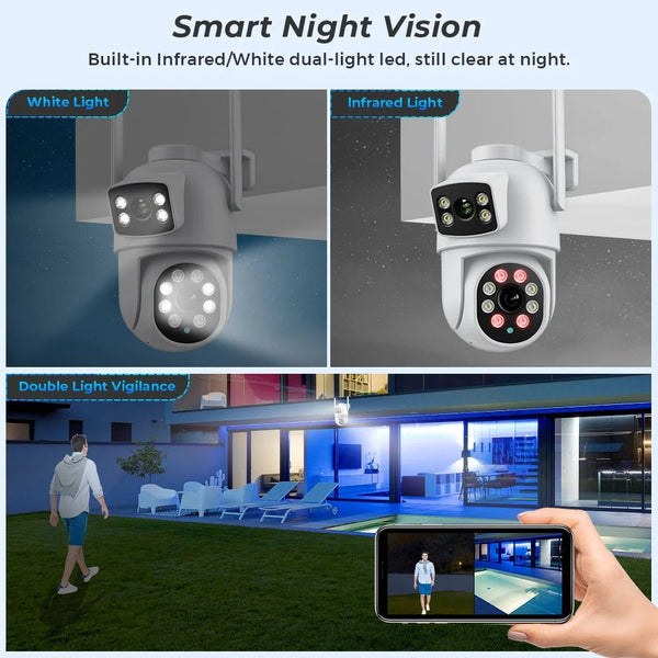 BESDER 4K 8MP WiFi Outdoor PTZ Camera Dual Lenses With Human Detection - stepyours.com