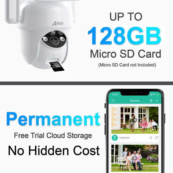 ANRAN Solar Camera With PIR Humanoid Detection For Outdoor Security 2K 2 4G WiFi - stepyours.com