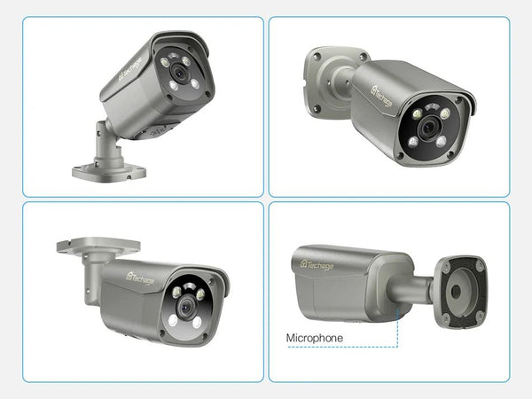 Techage AI PoE 4K Outdoor Security Camera With Two Way Audio For NVR - stepyours.com