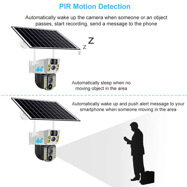 V380 Pro Solar 8MP 4K Wireless Camera - Dual Lens, 4G PIR Night Vision - stepyours.com