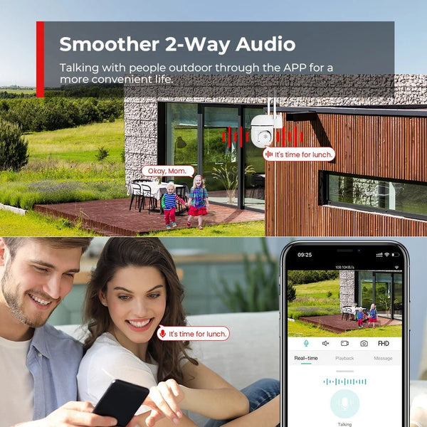 4MP Outdoor WiFi Camera PTZ 2K HD AI Auto Tracking Night Vision - stepyours.com