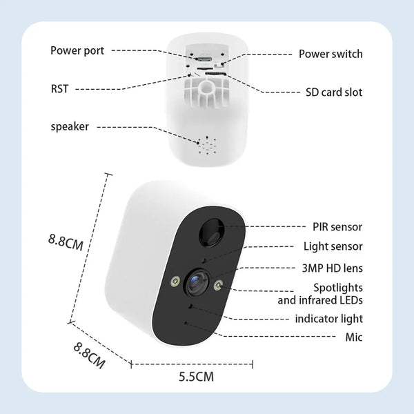 XVIM Solar Security Camera 1080P Wireless Battery Powered Outdoor Smart Motion - stepyours.com