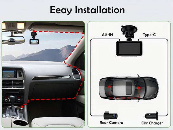 4K Dash Cam for Cars Front and Rear with WiFi GPS 24H Parking Mode - stepyours.com