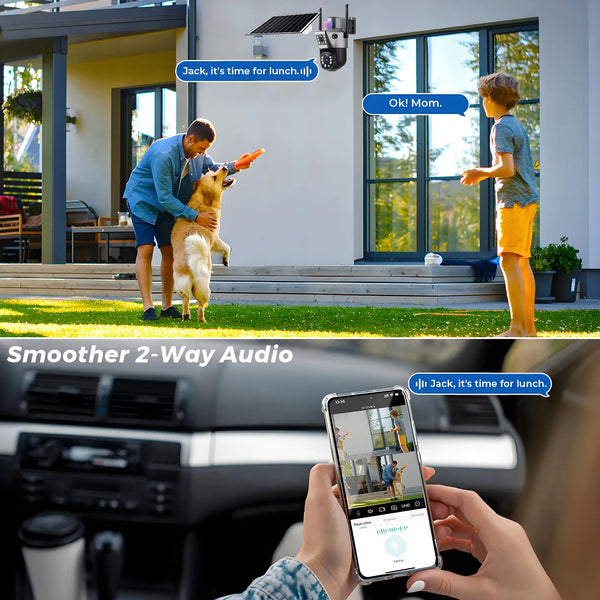 4G Solar Camera Outdoor 6K 12MP Tri Lens Night Vision IP PTZ Surveillance Pro - stepyours.com