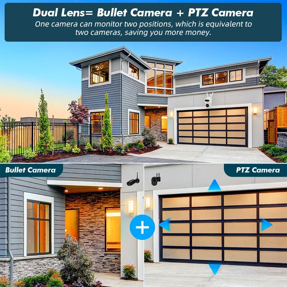 FUERS 5K 10MP Dual Lens IP Camera Tuya Smart - Auto Tracking Surveillance - stepyours.com