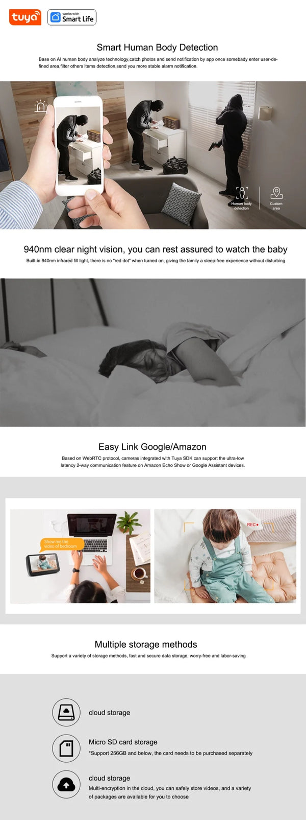Tuya Smart 1080p WiFi Security Camera With 2 Way Audio And Motion Tracking by stepyours.com
