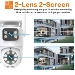 ANSVICAM Tuya Outdoor 4K IP Camera Dual Lens PTZ Auto Tracking Wireless - stepyours.com