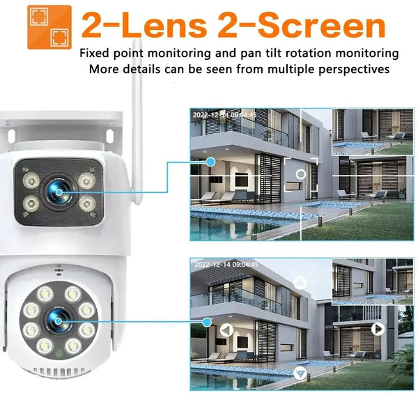 ANSVICAM Tuya Outdoor 4K IP Camera Dual Lens PTZ Auto Tracking Wireless - stepyours.com