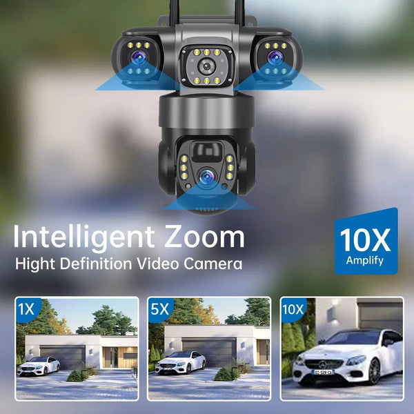 2 Pack Outdoor Security Camera System - 15MP Triple Lens 4G Solar Auto Tracking - stepyours.com