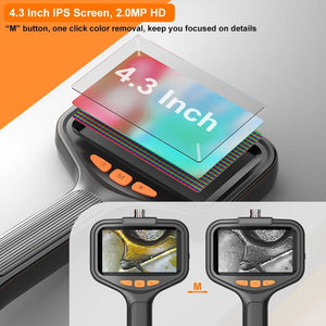 Four Point Three Inch Industrial Endoscope Camera 1080P HD 50m Rigid Cable - stepyours.com
