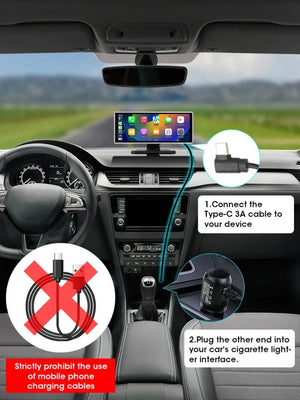 11.26 Inch Car DVR 4K Dash Cam Dual Lens Wireless CarPlay Android Auto Monitor - stepyours.com