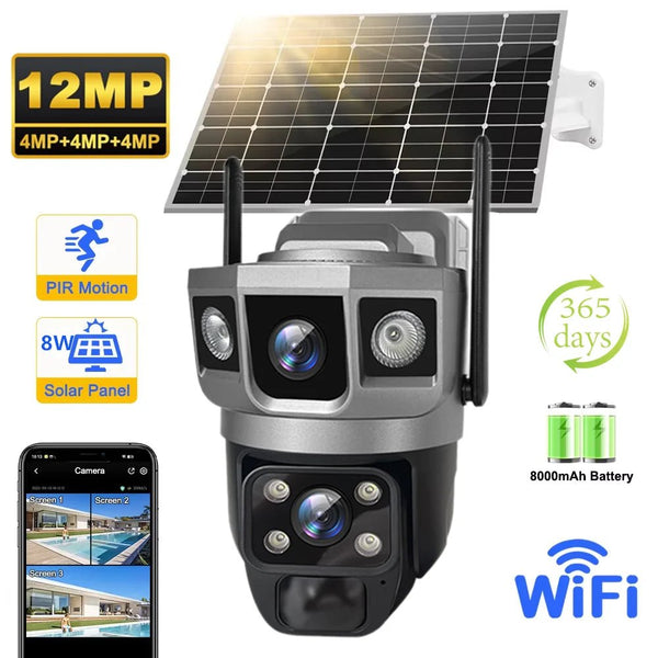 V380 Pro Solar Wifi Outdoor PTZ Dual Lens Camera Auto Tracking Hooks - stepyours.com