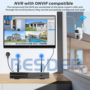 BESDER 4K 8MP WiFi Outdoor PTZ Camera Dual Lenses With Human Detection - stepyours.com