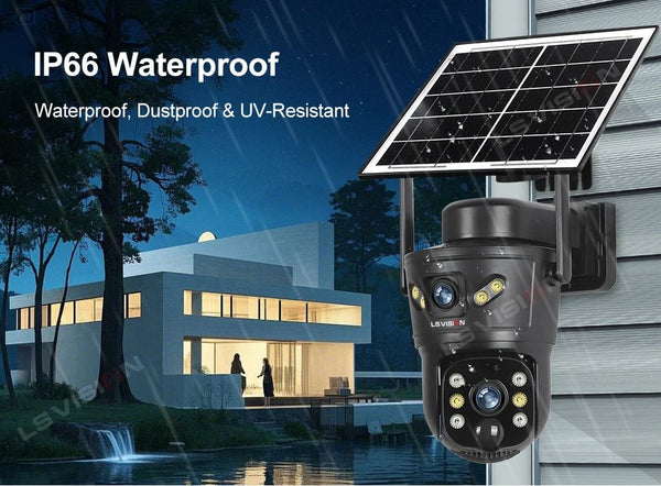 LS VISION 4G WiFi Outdoor Solar Camera - 8MP Dual Lens Night Vision Waterproof - stepyours.com