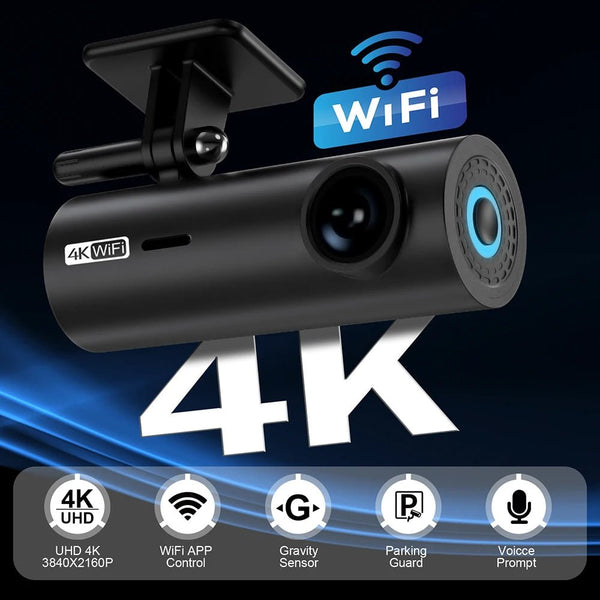 4K WiFi Dash Cam For Car Front Camera 24H Parking Monitor Black Box - stepyours.com