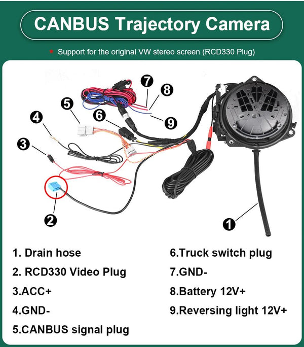 170 Degree AHD 1080P Flip Emblem Rear View Camera For VW Golf 6 7 8 - stepyours.com