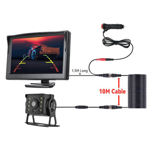 Universal Backup Car Rear View Camera For Truck With 5 Inch Monitor Night Vision - stepyours.com