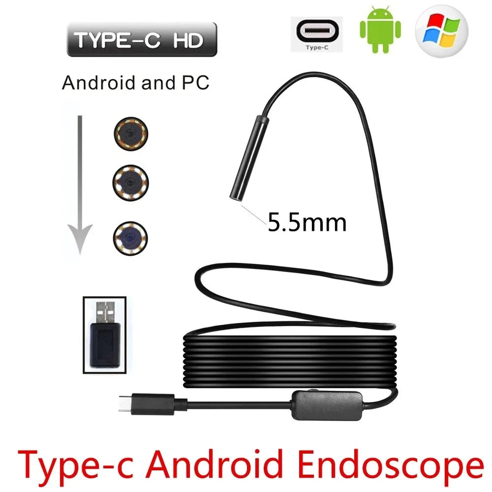 5.5mm USB Type - C Android Endoscope Camera - Flexible Probe for Tight Spaces - stepyours.com