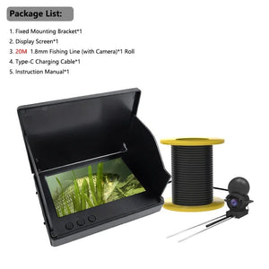 Dodosee 220 Degree Underwater Fishing Camera 1080P Night Vision LCD Fish Finder - stepyours.com
