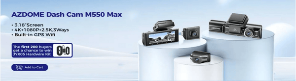 AZDOME 4K Dash Cam M550 Max GPS WiFi Car DVR 3.18Inch Screen Rear Cam - stepyours.com