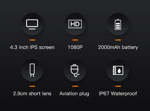 Industrial Endoscope Camera 4.3 Dual Lens 1080P - IP67 Waterproof Borescope - stepyours.com