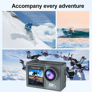HUAFANT M4R Action Camera 5K 4K60FPS Waterproof 30m IPS Touch LCD 5X Zoom - stepyours.com