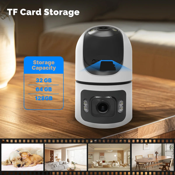 Moes Tuya WiFi 4MP Dual Lens Indoor Cam With Night Vision Motion Two Way Audio - stepyours.com