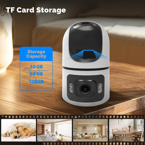 Moes Tuya WiFi Indoor Smart Camera 4MP Dual Lens Night Vision Two Way Audio - stepyours.com