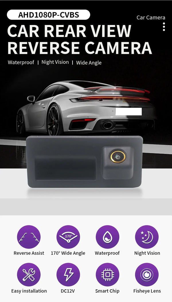 AHD 1080P Car Tailgate Handle Rear View Camera For VW Passat Golf Jetta Polo - stepyours.com