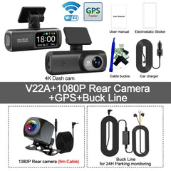 Soam Dash Cam 4K Plus Dual Channel GPS WiFi Front 4K Rear 1080p - stepyours.com