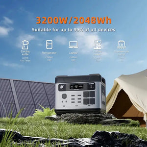 OUKITEL Solar Generator 2000E Pro 3200W | 2048Wh portable power station (6400W peak), 4500+ cycle LiFePO4 battery, additional solar panel expansion, 50-minute fast charging, suitable for outdoor camping, travel, and power out